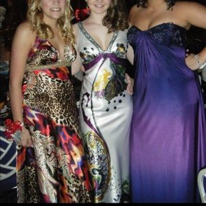 White Beaded Watercolor Evening Gown 🎨 🌟